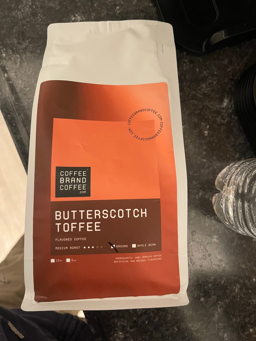 Customer photo review of Butterscotch Toffee Flavored Coffee