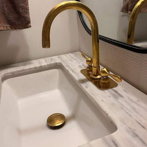 Customer photo review of TRIAZADESIGNS HANDCRAFTED BRASS FAUCET
