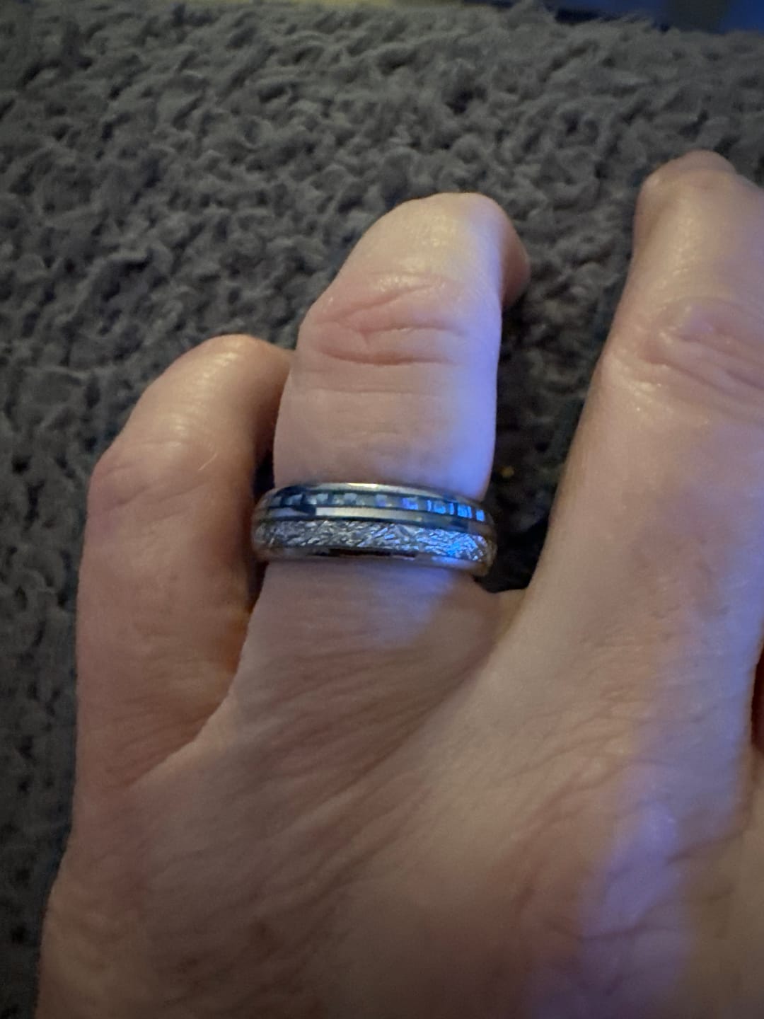 Customer photo review of The Steely Blue 6mm Wonder Ring
