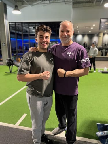 Customer photo review of 2 Timothy 4:17 Oversized Tee - Purple