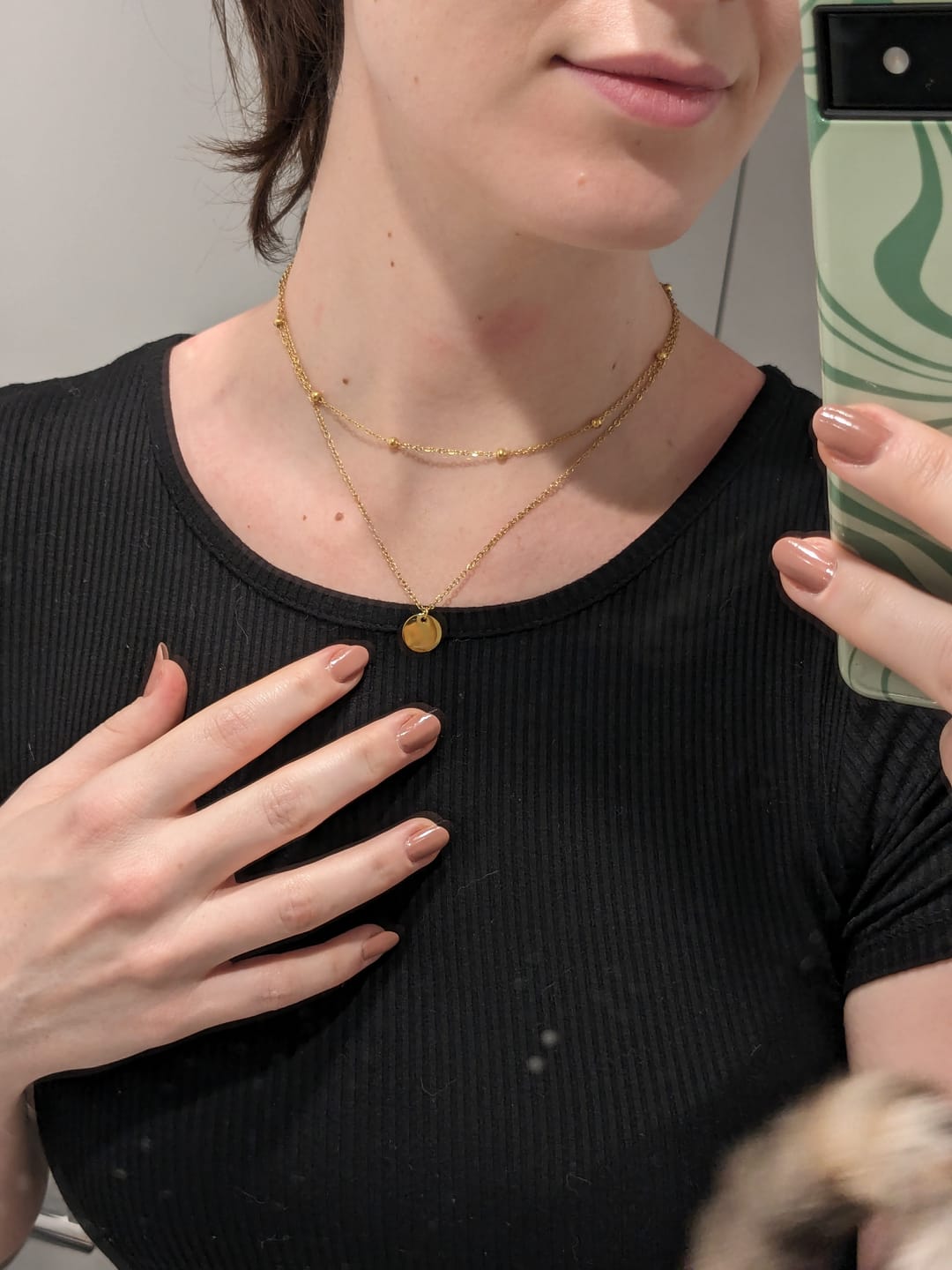 Customer photo review of Layered Disc Necklace