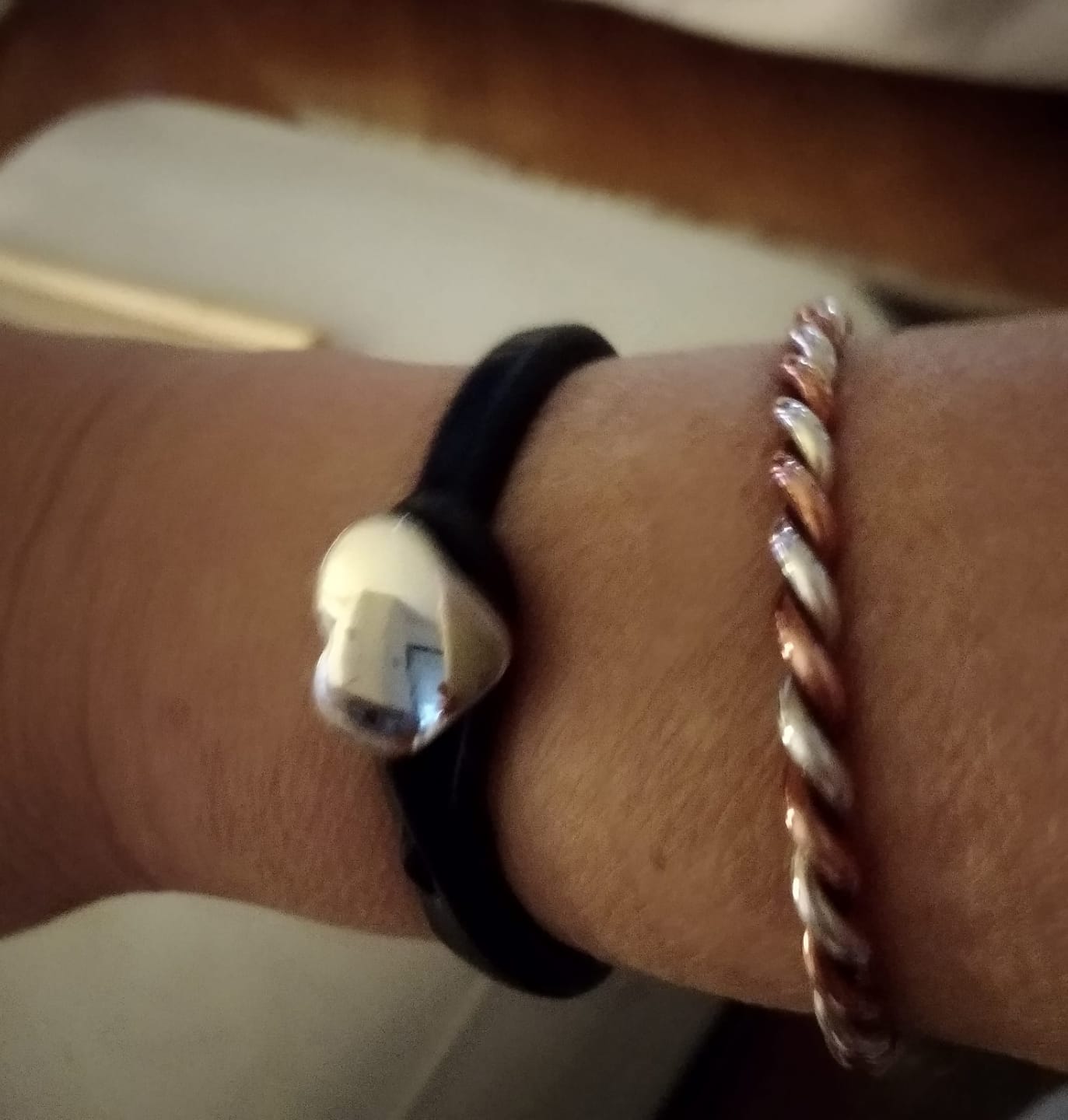 Customer photo review of Bracciale pelle Cuore Mio Palladio Tulsi