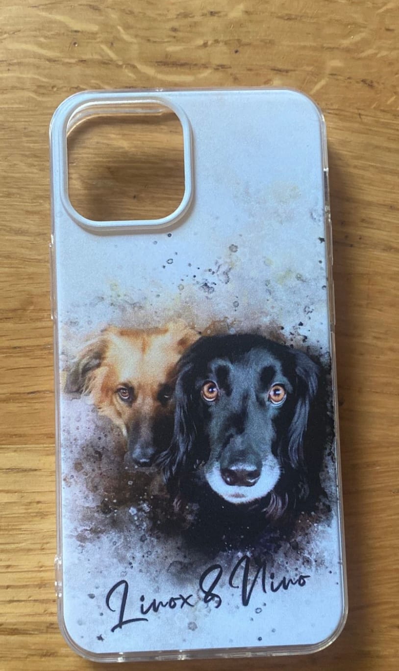 Customer photo review of Personalisierte Portrait Handyhülle – Aquarell Stil