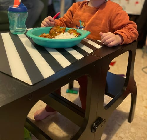 Customer photo review of Convertible Helper Tower-Table STEP'n'SIT®