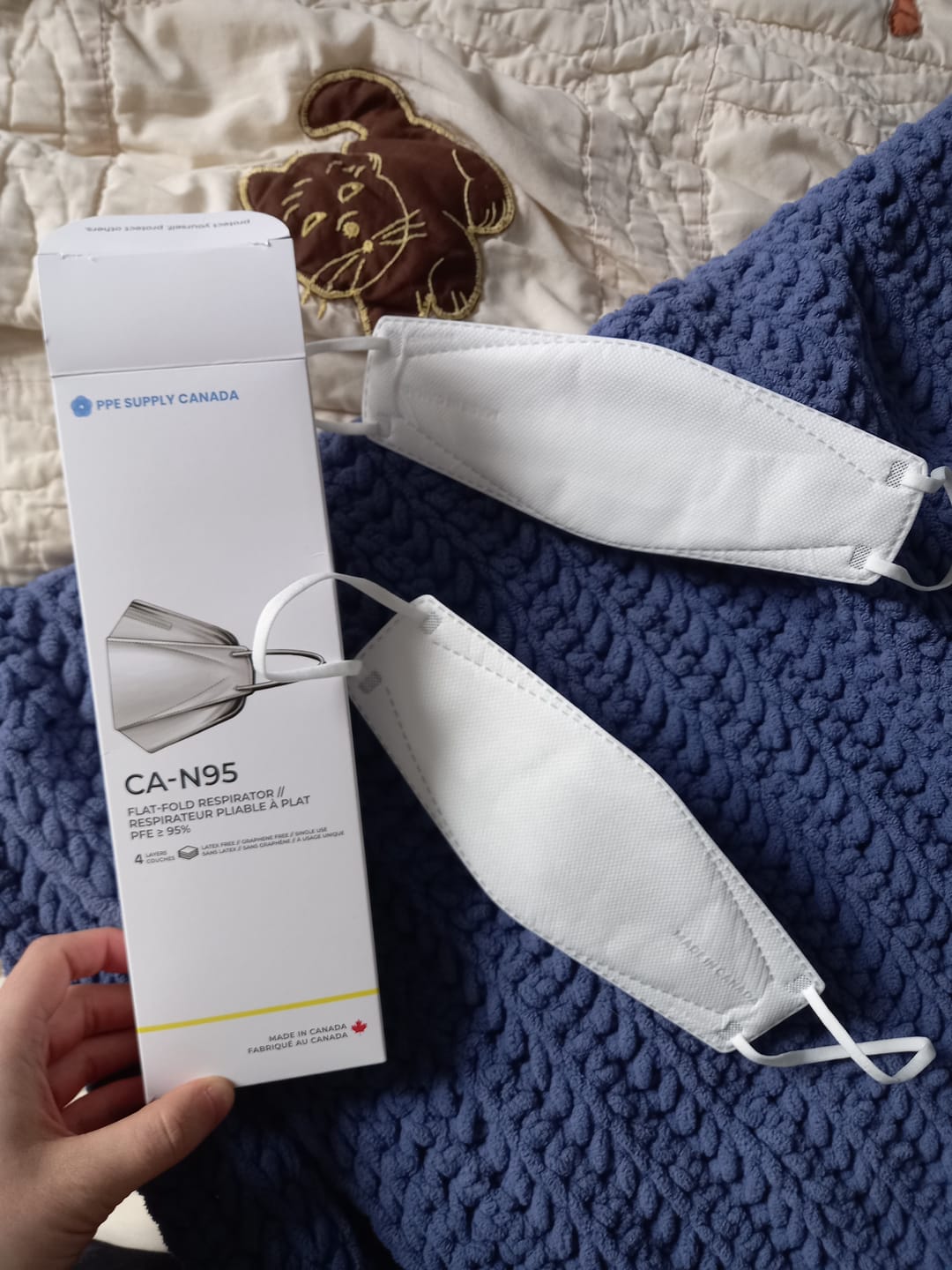 Customer photo review of N95 Respirator Face Mask Made in Canada (Large)
