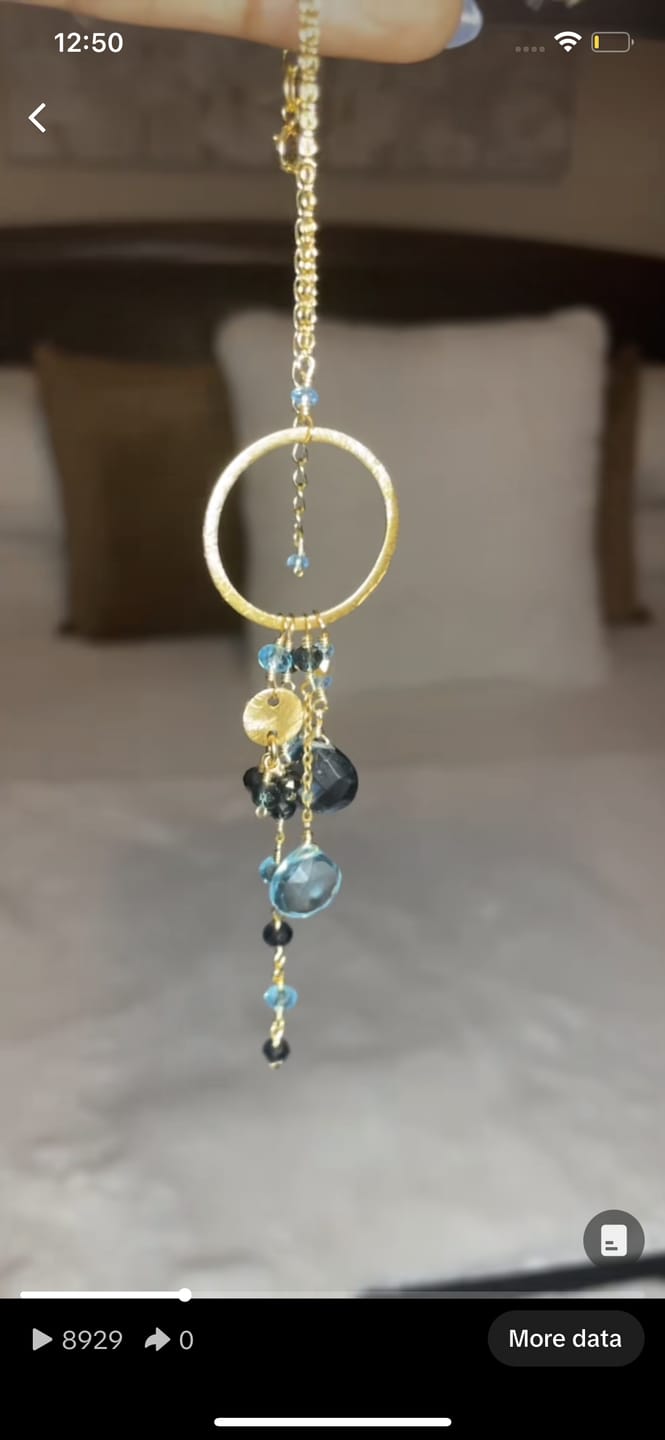 Customer photo review of The Ammil Necklace - Iolite & Aquamarine