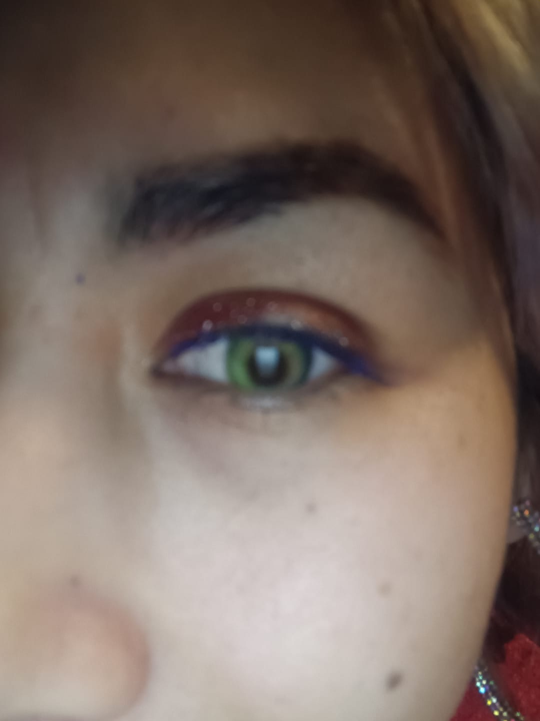 Customer photo review of Polar Light Blue Prescription Colored Contact Lenses