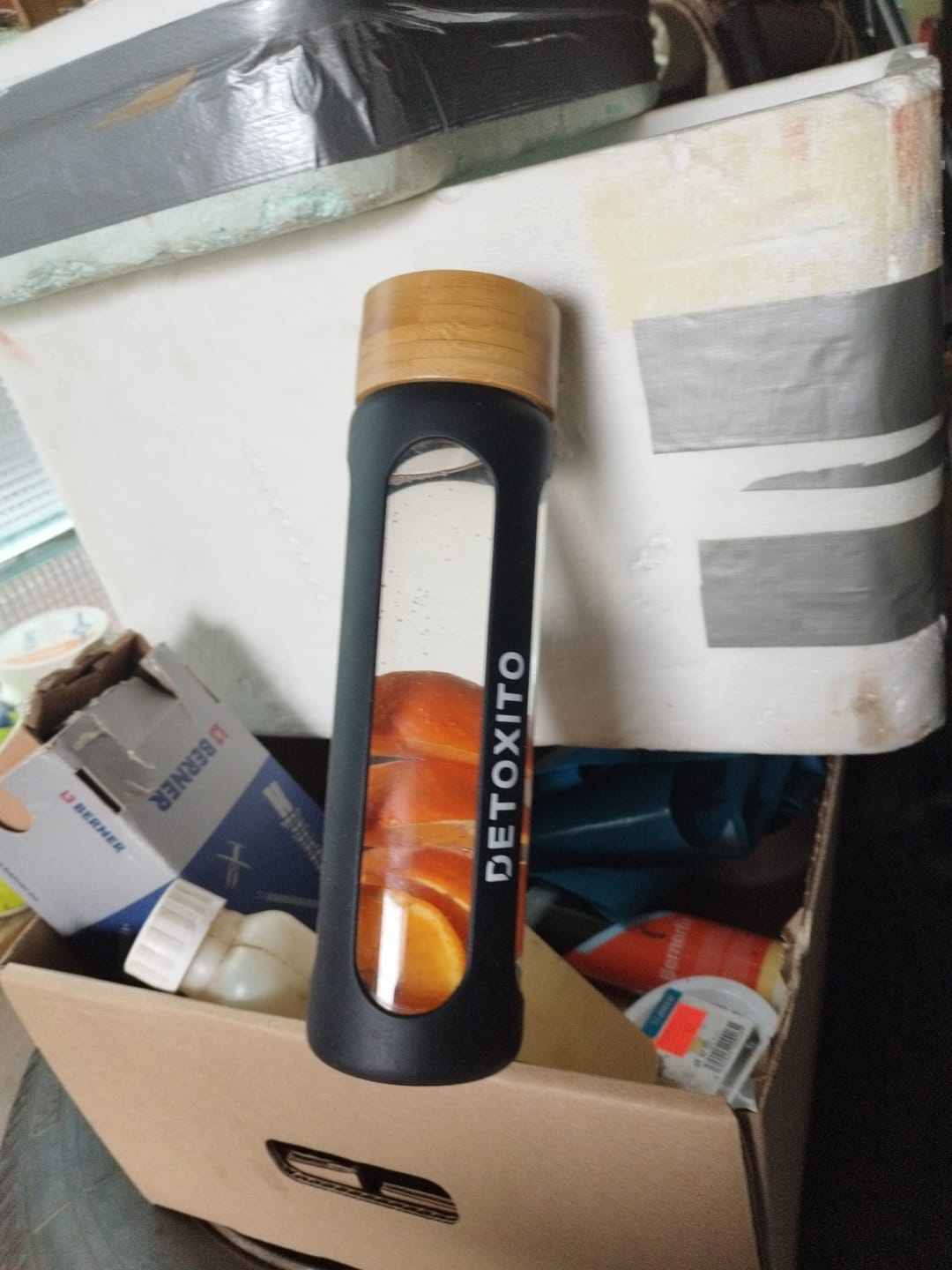 Customer photo review of Skleněná láhev Detoxito (Černá)