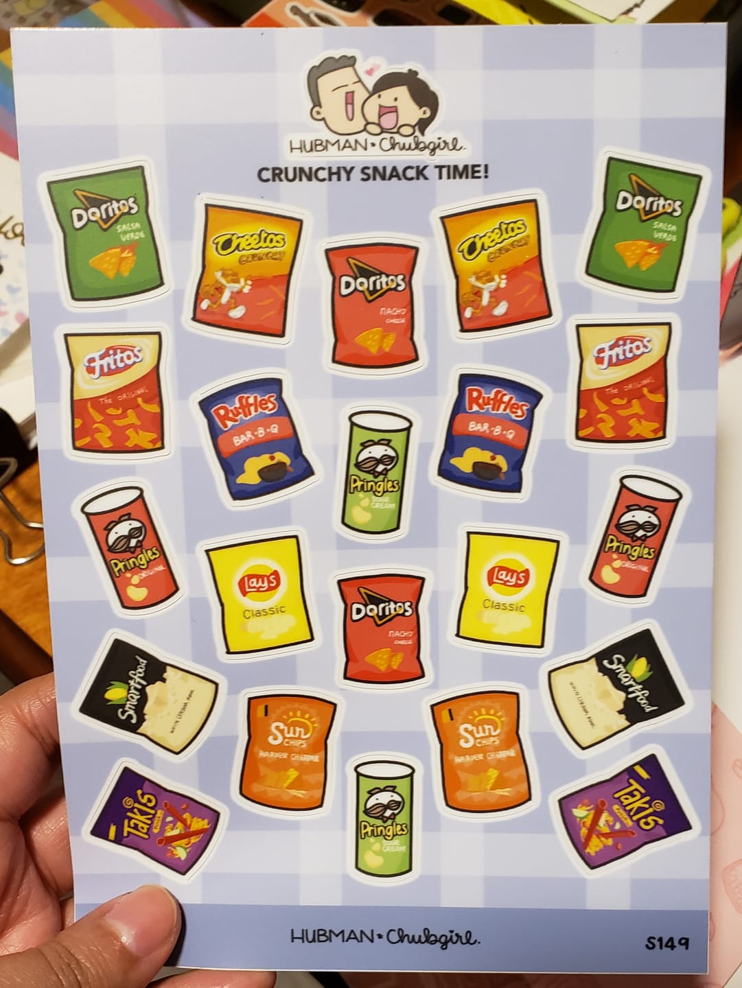 Customer photo review of Sticker Sheet - Crunchy Snack Time!