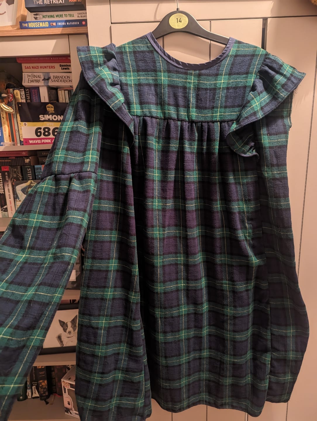 Customer photo review of Navy and Green Tartan Brushed Cotton Fabric