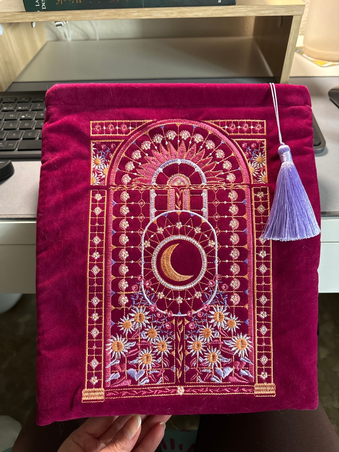 Customer photo review of Pink Iridescence Book & iPad Sleeve