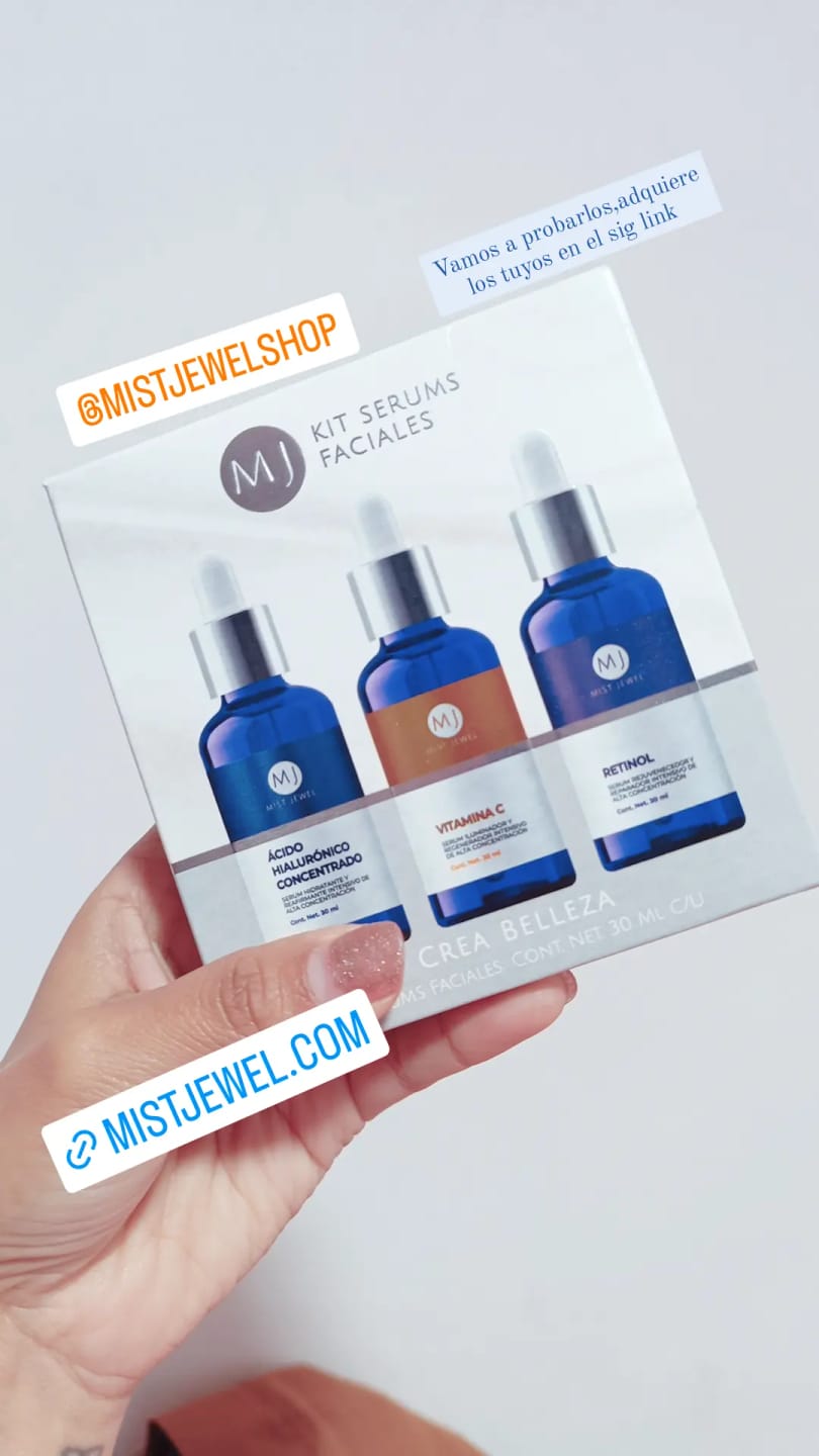 Customer photo review of Kit Facial Con 3 Serums Acido Hialurónico, Retinol, Vit C