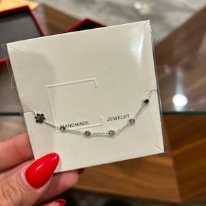 Customer photo review of Letter and Birthstones Bracelet