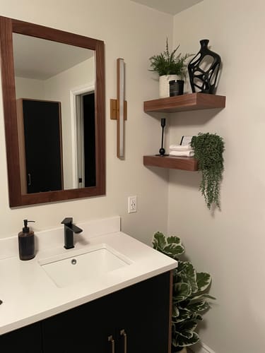 Customer photo review of American Black Walnut Floating Shelf
