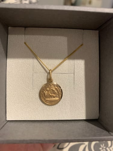 Customer photo review of Baptism Pendant in 9ct Yellow Gold