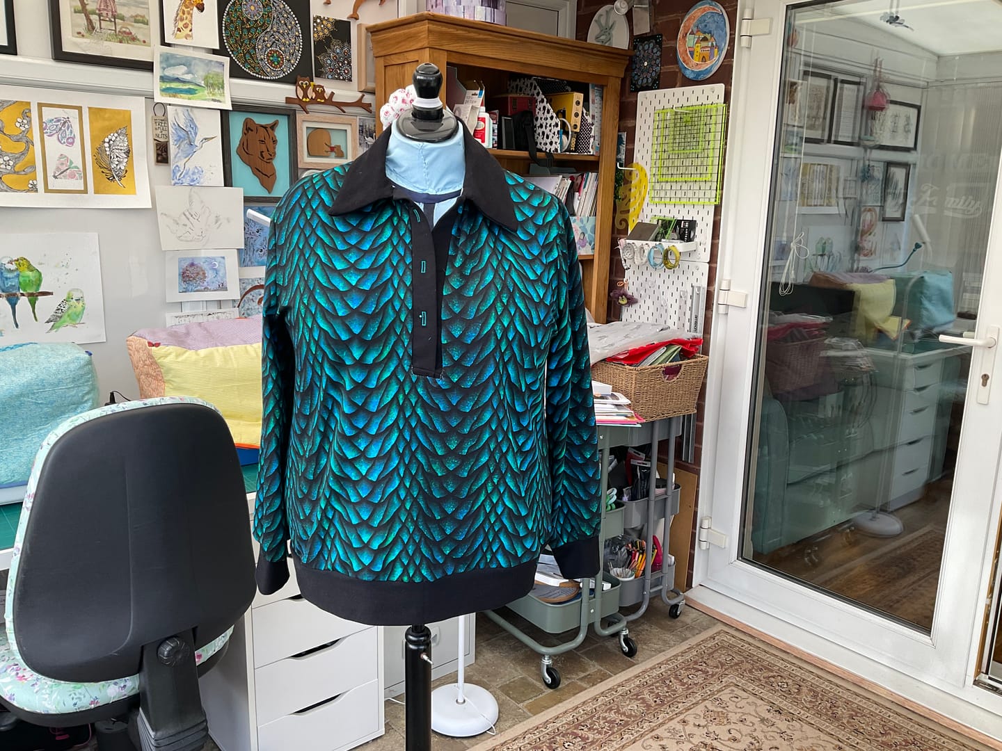 Customer photo review of Dragon Scales French Terry Fabric