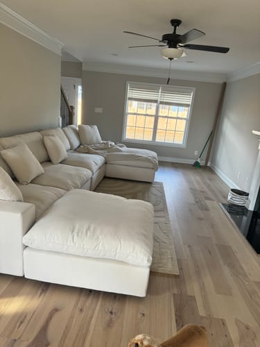 Customer photo review of COZY COLLECTION PLUSH MODULAR 6 PIECE DOUBLE OTTOMAN SECTIONAL