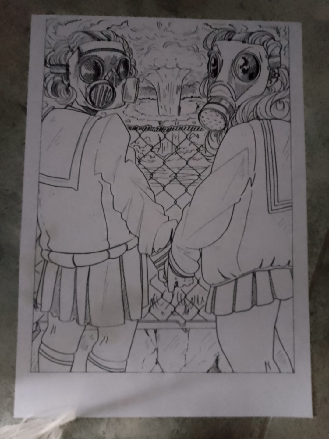 Customer photo review of Gas Mask Girls Coloring Page PDF
