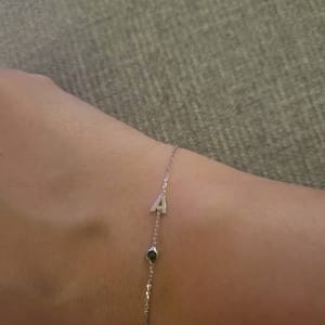 Customer photo review of Letter and Birthstones Bracelet
