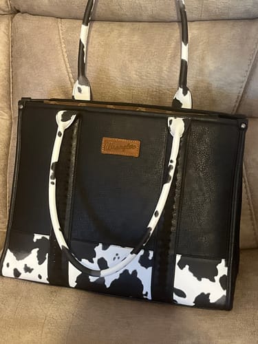 Customer photo review of Wrangler Ladies Black Leather & Cowhide Purse WG102G-8119BK