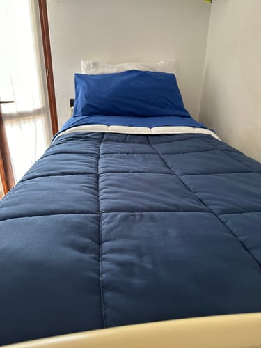 Customer photo review of Piumone Trapunta Matrimoniale, Singola, Piazza e Mezza, Blu Bianco