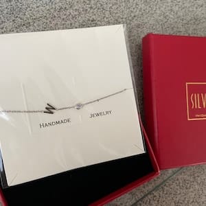 Customer photo review of Letter and Birthstones Bracelet