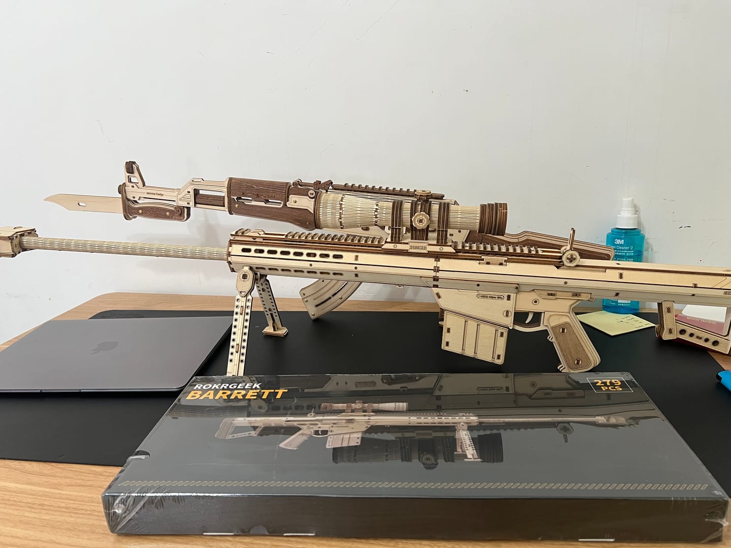 Customer photo review of ROKRGEEK Barrett M82A1 3D Wooden Model