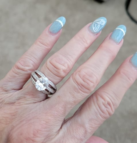 Customer photo review of Solitaire 1.8ct Oval CZ Ring in Sterling Silver