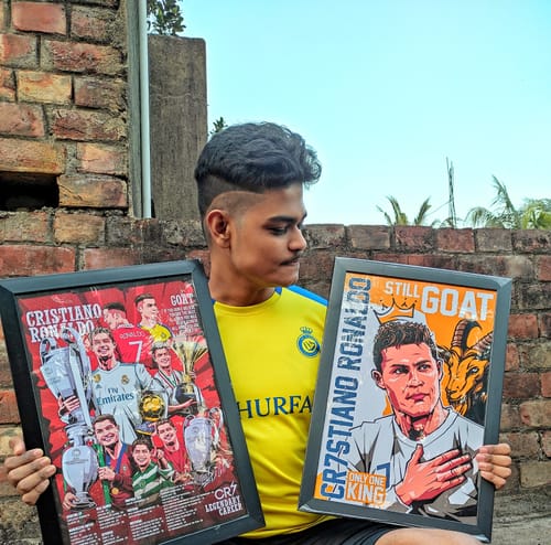 Customer photo review of Cristiano Ronaldo Still GOAT Frame