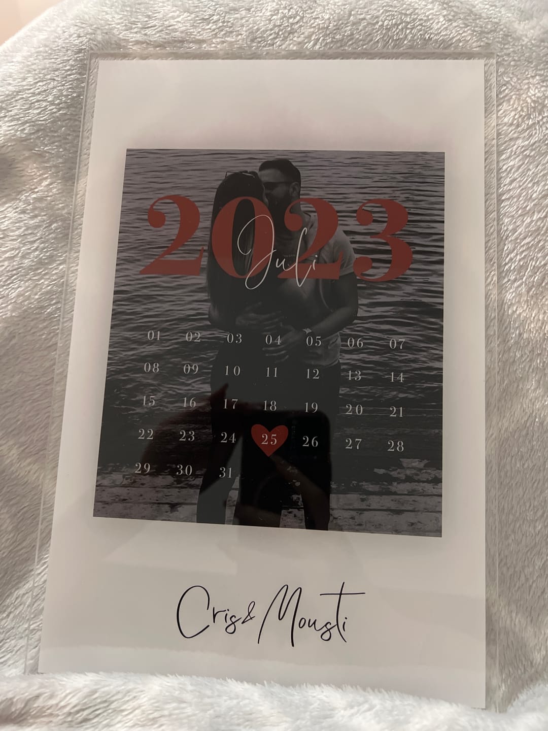 Customer photo review of Euer Love-Datum (Acryl-Glas)