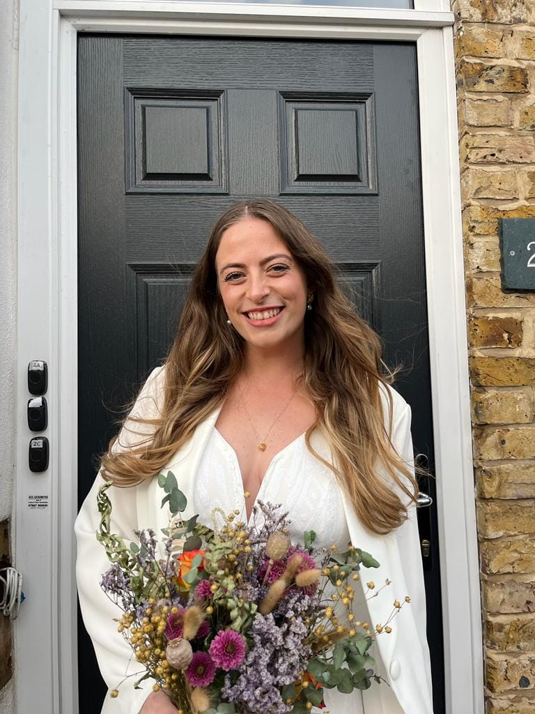Customer photo review of Our Daughter, Bride To Be - Infinity Knot Necklace