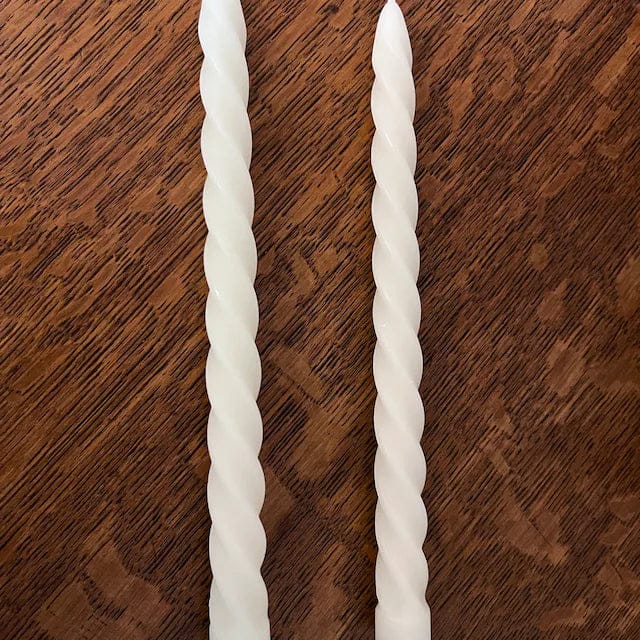 Customer photo review of Large Spiral Taper Candles - White Beeswax