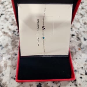 Customer photo review of Letter and Birthstones Bracelet