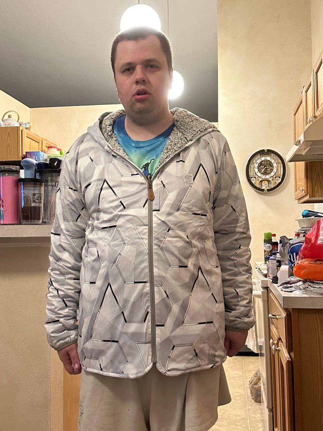 Customer photo review of Reversible Sherpa Full Zip Hoodie