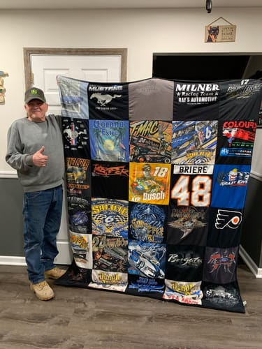 T-shirt quilt featuring philadelphia flyers by Michele from PA