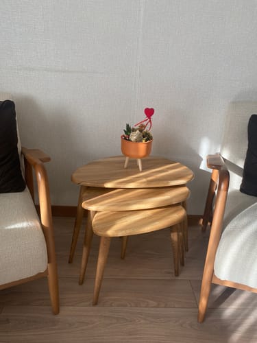 Customer photo review of Ercol Style Masif Meşe Üçlü Orta Sehpa Takımı