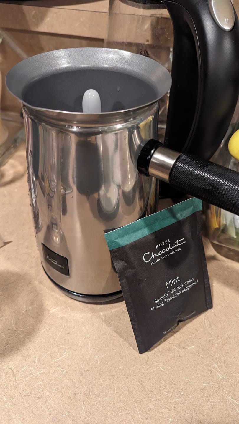Customer photo review of Peppermint Dark Hot Chocolate Flakes