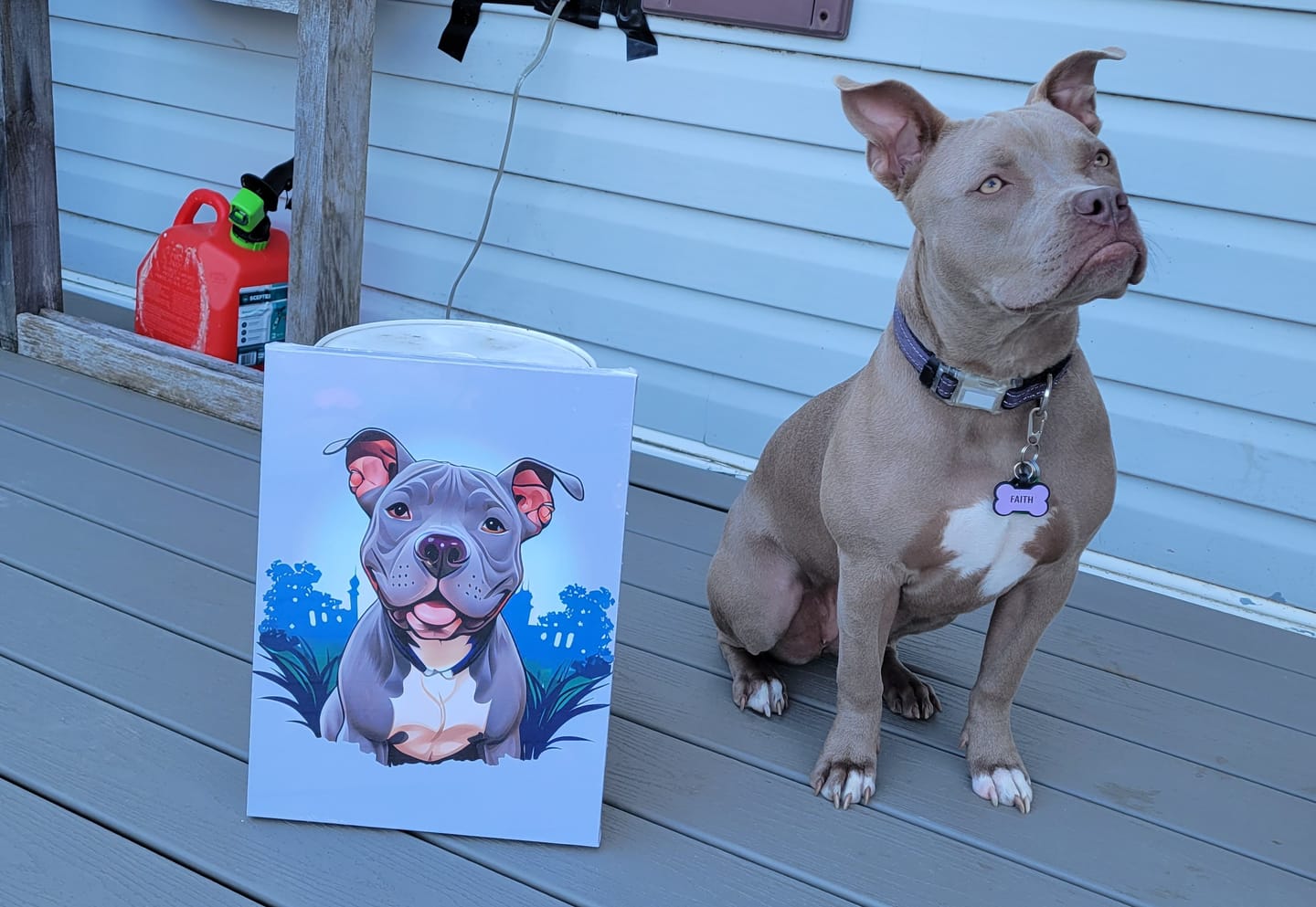 Customer photo review of Turn Your Pet Into A Cartoon Portrait