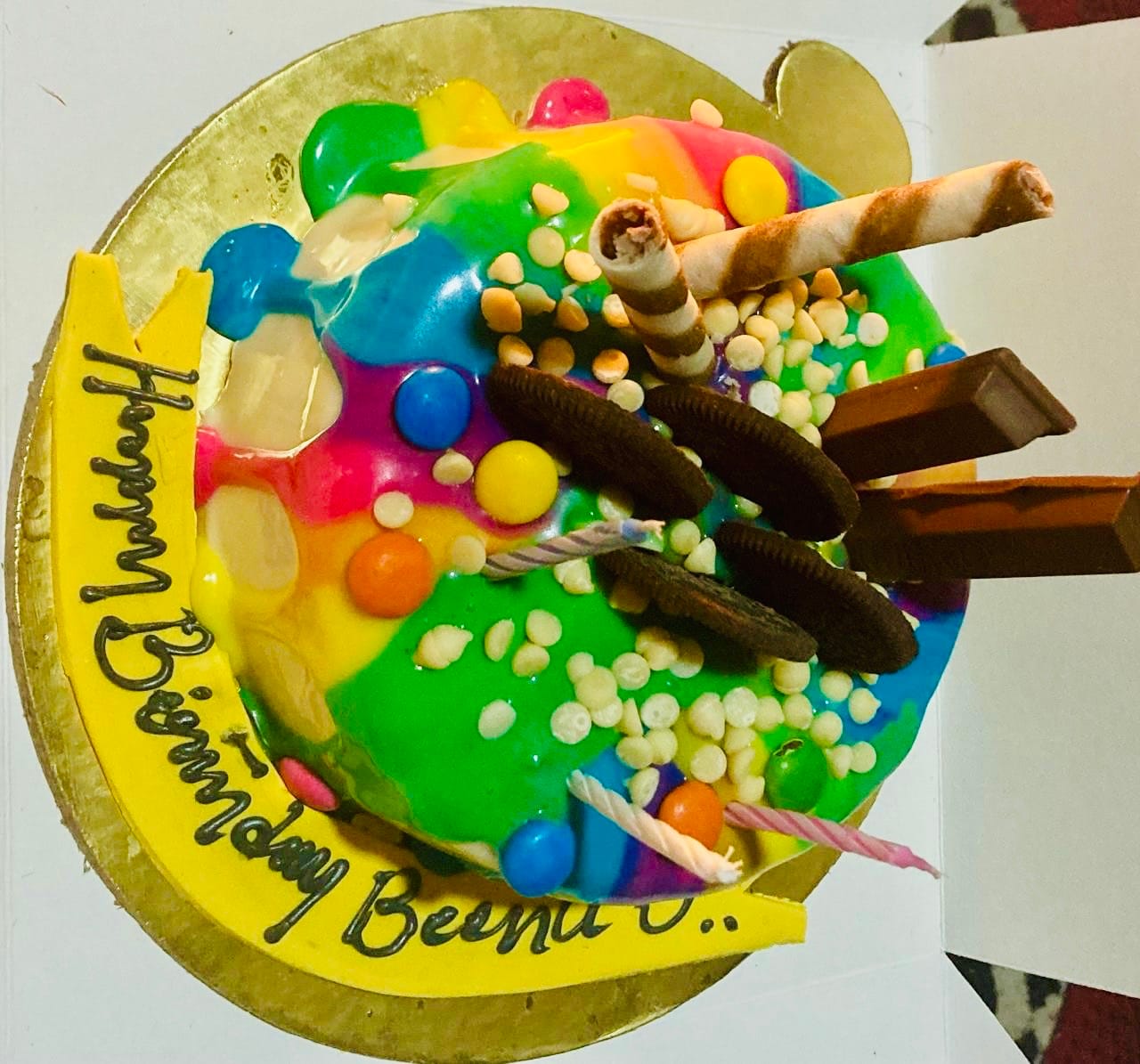 Customer photo review of Colorful Drip Cake