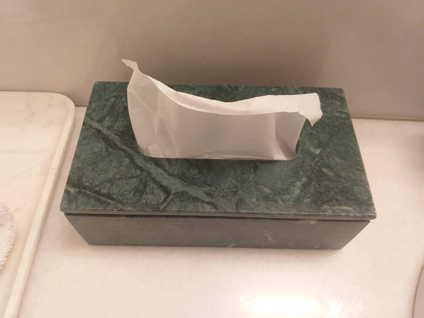 Customer photo review of Marble Tissue Box (Green) - Handicraft Bazaar