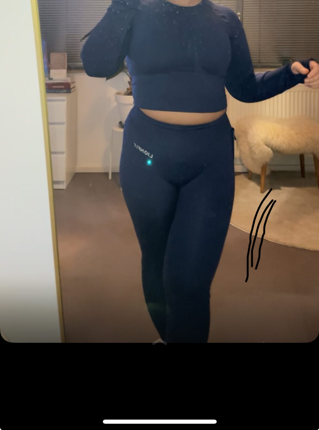 Customer photo review of Nala Seamless Leggings Blue