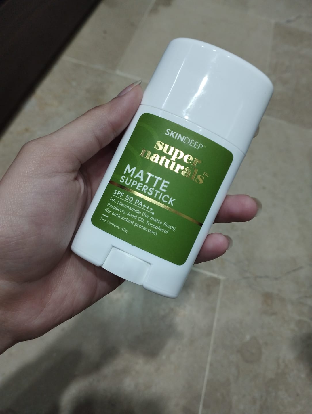 Customer photo review of MATTE SUPERSTICK - SPF 50 PA+++