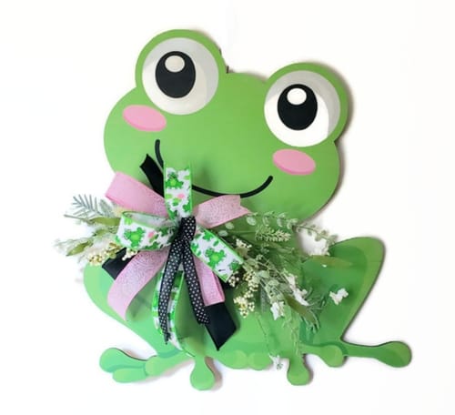 Customer photo review of Frog Sign, Add A Bow wood sign, Door Hanger, DECOE-W-625, 22" Door Hanger