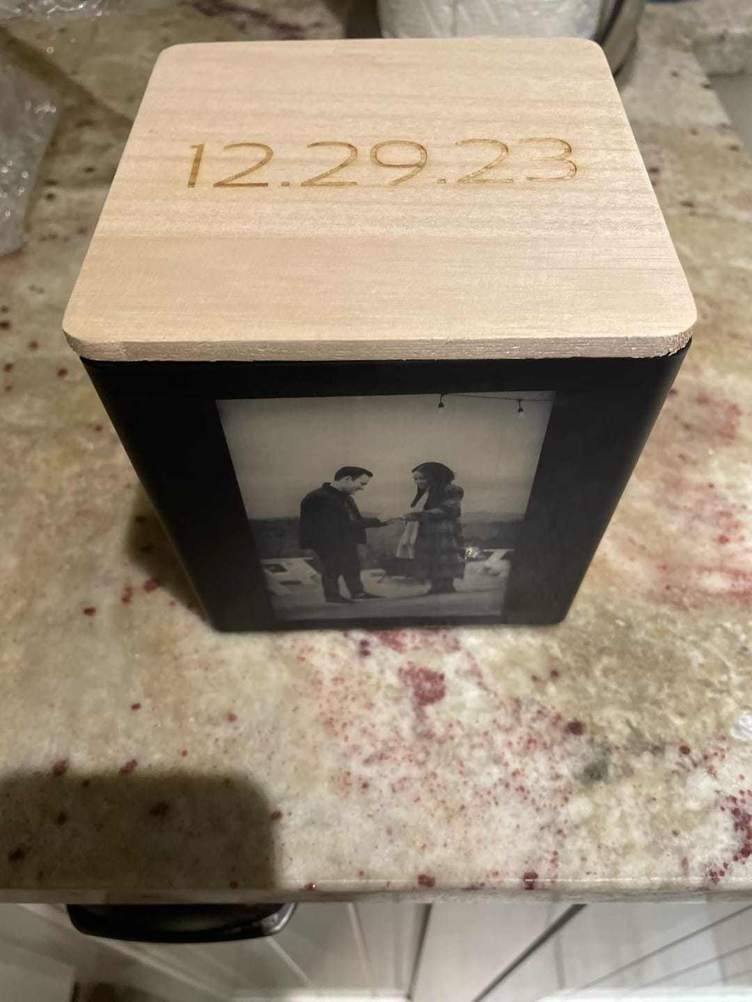 Customer photo review of UPLOAD YOUR PHOTO CANDLE