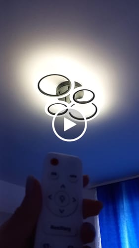 Customer video review of Lustra LED 2+2 CIRCLE BLACK Echivalent 400W Telecomanda