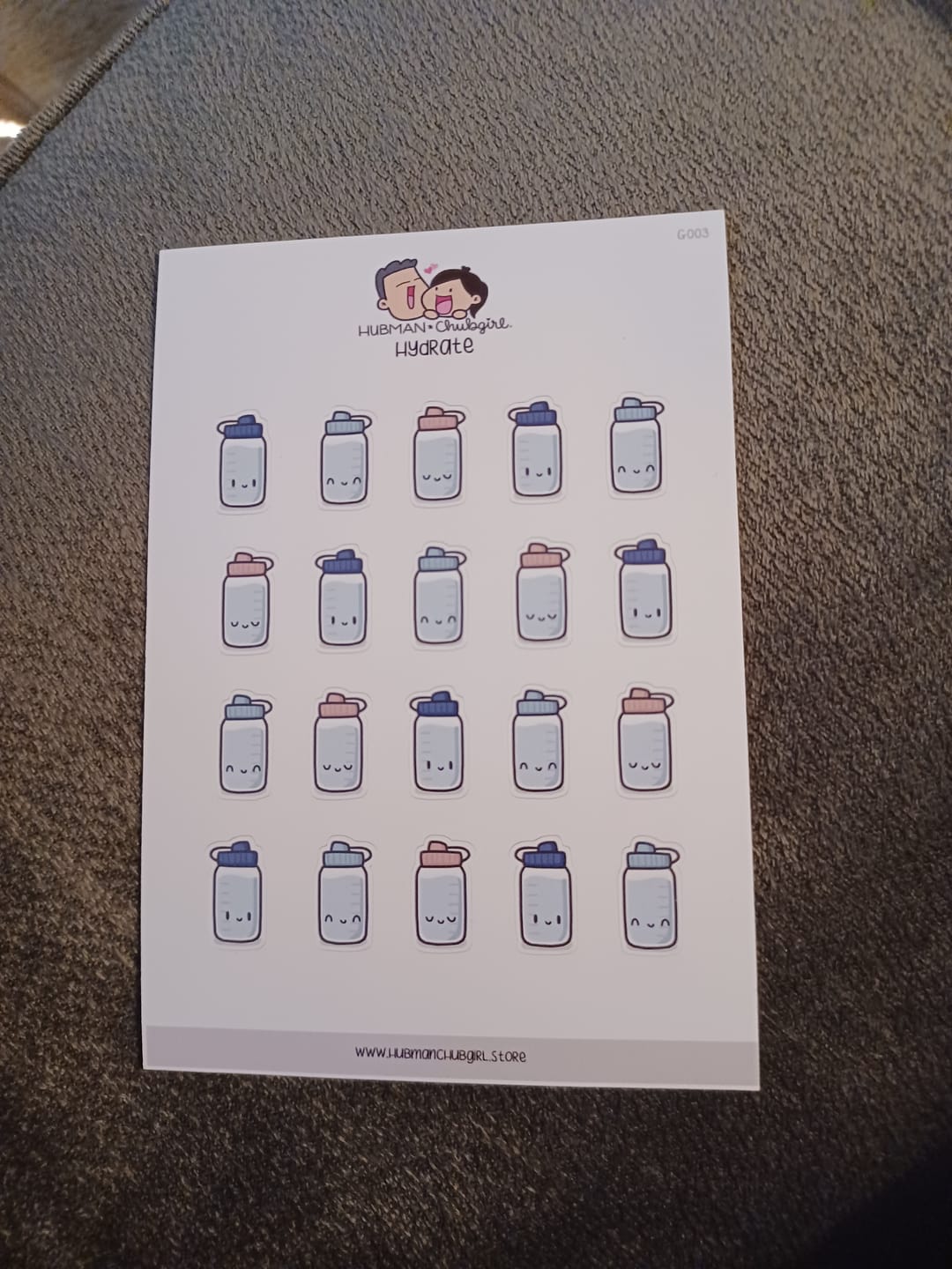 Customer photo review of Hydrate Planner Stickers