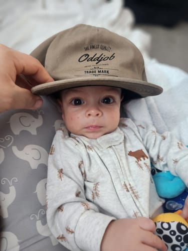 Customer photo review of Big Light Brown Unstructured Snapback