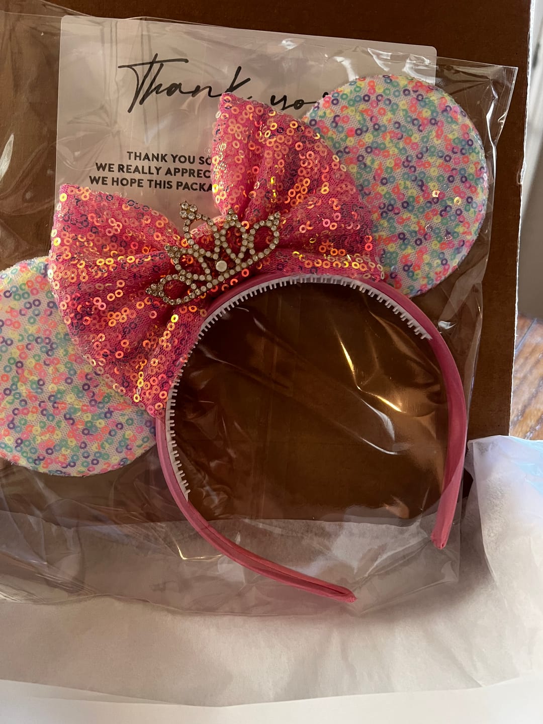 Customer photo review of Pink Crown Mickey Ears