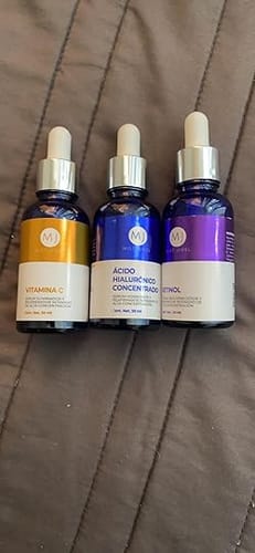 Customer photo review of Kit Facial Con 3 Serums Acido Hialurónico, Retinol, Vit C