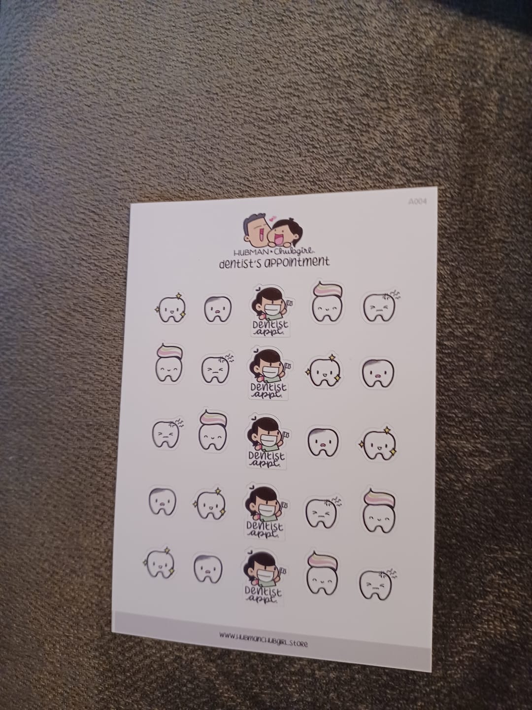 Customer photo review of Dentist Appointment Planner Stickers